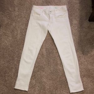 Lilly Pulitzer Worth Skinny mini zip white jeans